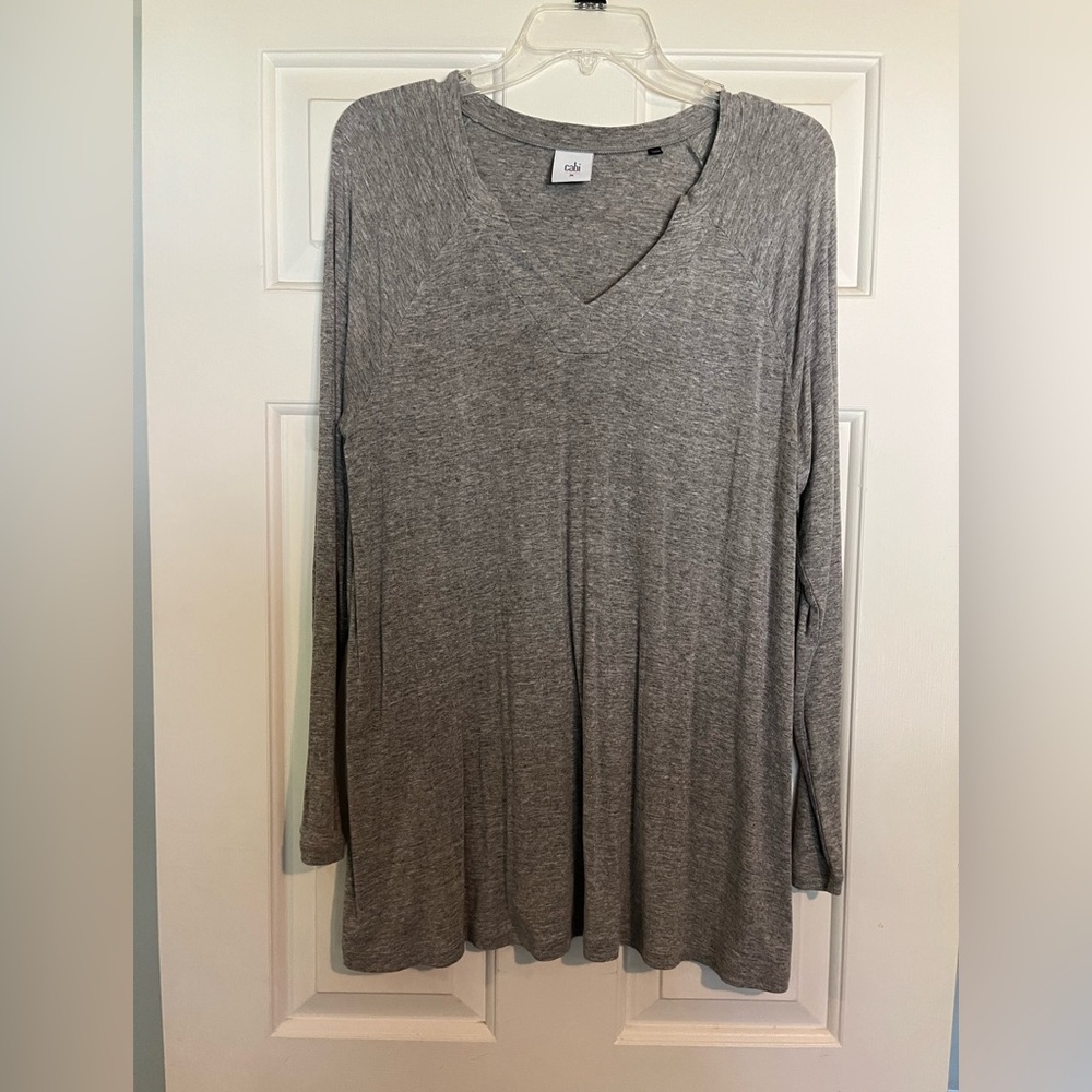 CAbi Heather Gray Long Sleeve Top